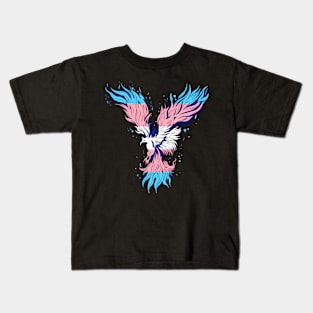 Transgender Phoenix Reborn Transsexual Flag Lgbt Trans Bird Kids T-Shirt